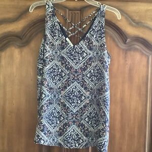 Maurice’s Navy Print Top BNWOT